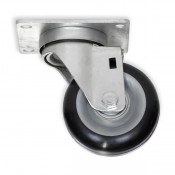 3 1/2" Swivel Casters Polyurethane, Large Top Plate, BLACK